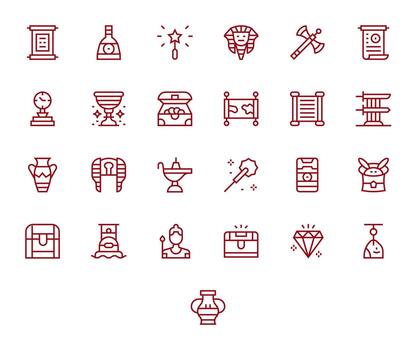 Artifact Icon Repository containing 25 Regular Line 256x256 Pixel Aligned graphics vector