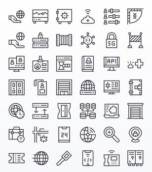 Access including 42 High Resolution Regular Line Illustrations vector