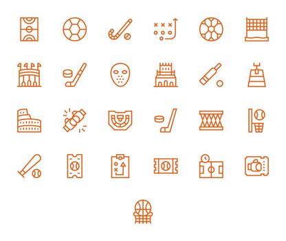 Arena Icon Repository containing 25 Regular Line Retina Ready Pixel Aligned graphics vector