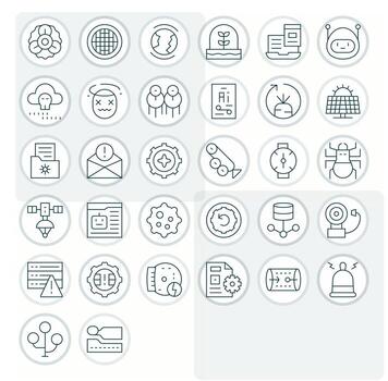 sistema escalable conjunto presentando 32 editable Delgado línea 128x128 íconos vector