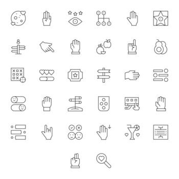32 Icons for Choice optimized in Pixel Aligned Retina Ready Thin Line resolution vector