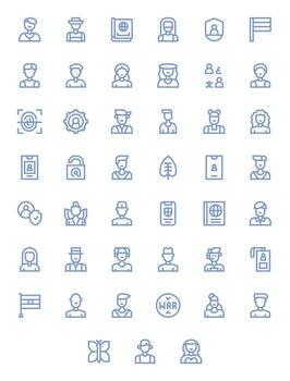 Identity Premium Bundle with 45 High Resolution Editable Bold Line Icons vector