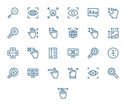 Enlarge Scalable Set featuring 25 Display Perfect Regular Line 128x128 Icons vector