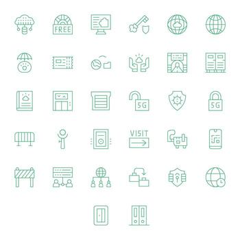 32 Thin Line Grid Fitted 128x128 Icons from Access Suite vector