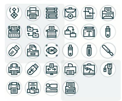 28 Bold Line Icons designed for Copy in High Resolution Pixel Aligned format vector