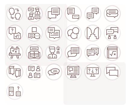 25 Regular Line Pixel Optimized Icons crafted for Answer 128x128 applications vector