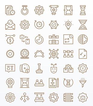 proceso icono arsenal con 42 retina Listo regular línea píxel optimizado diseños vector