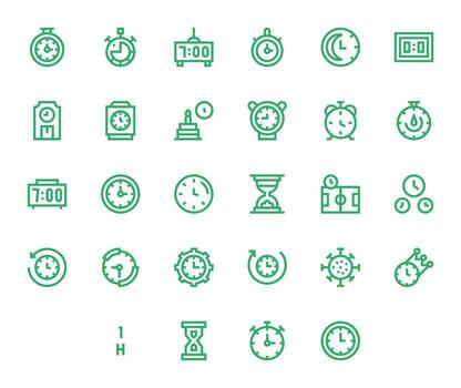 28 Bold Line Pixel Aligned Icons crafted for Countdown 128x128 applications vector