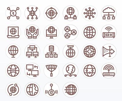 Network Connection Ultimate Package with 28 High Resolution Bold Line Pixel Optimized Icons vector