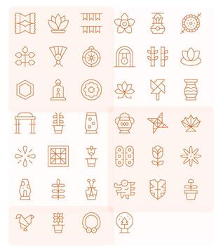 decorativo icono arsenal con 40 alto resolución Delgado línea monitor Perfecto diseños vector