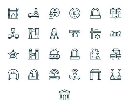 25 256x256 Regular Line Icons for Gateway with PIXEL Perfect precision vector