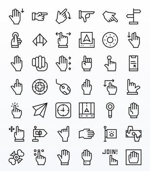 42 Icons inspired by Pointer in Editable High Resolution Regular Line quality vector