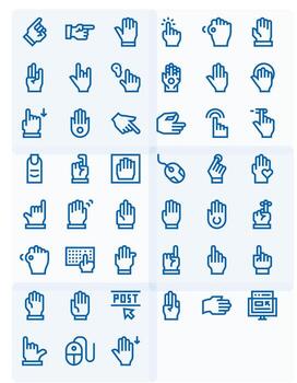 45 negrita línea íconos diseñado para hacer clic en 64 x 64 editable formato vector