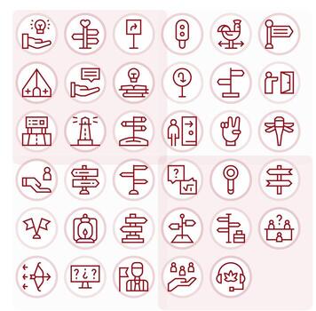 Guidance Complete Package with 35 High Resolution Regular Line Display Perfect Icons vector