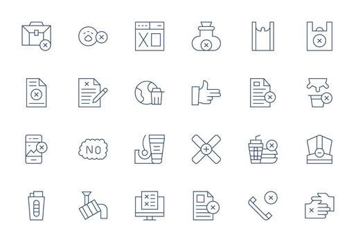 Refuse Modern Collection with 24 Thin Line 256x256 Pixel Optimized Icons vector