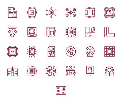 25 Regular Line Icons designed for Integrated in 64x64 Grid Fitted format vector