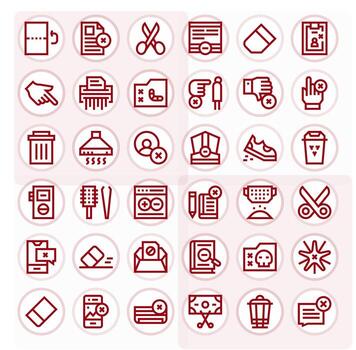 Remove Graphics featuring 36 Bold Line Pixel Aligned 128x128 Designs vector