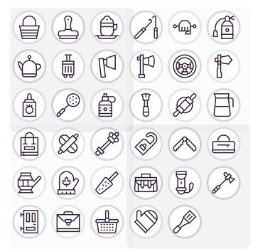 Regular Line Editable Icons from Handle Set with 35 Retina Ready Icons vector