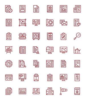 42 íconos inspirado por reporte en monitor Perfecto retina Listo regular línea calidad vector