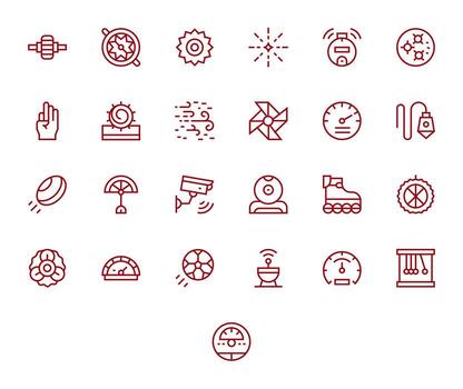 25 Regular Line Icons designed for Motion in 128x128 Pixel Aligned format vector