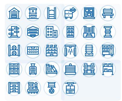 28 Bold Line Icons designed for Shelves in High Resolution Grid Fitted format vector