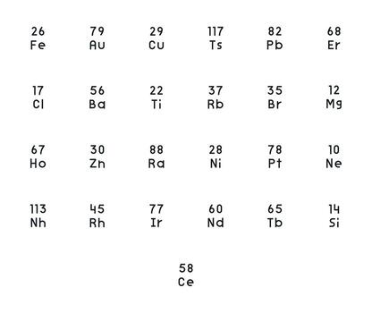 Regular Line Style Atomic Number Icons with 25 High Resolution PIXEL Perfect Designs vector