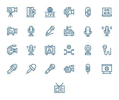 Live Design Icons featuring 25 Pixel Optimized Regular Line Style vector