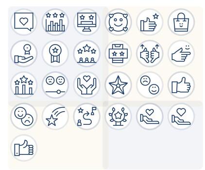 Customer Satisfaction Essential Set including 25 Pixel Optimized Regular Line High Resolution Icons vector