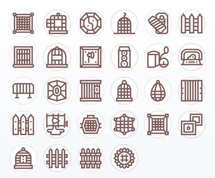 28 High Resolution Bold Line Pixel Optimized Icons for Enclosure Projects vector