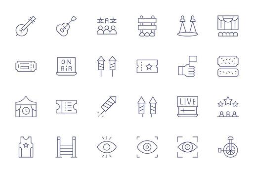 24 Retina Ready Thin Line Icons optimized for Show Grid Fitted display vector