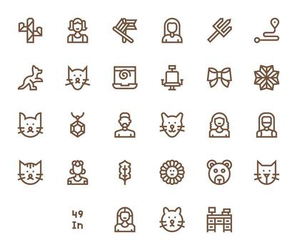 28 negrita línea píxel alineado 256x256 íconos desde lineal suite vector