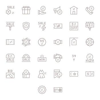 32 256x256 Thin Line Icons optimized for Offer Editable display vector