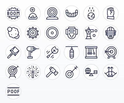 Impact Pixel Aligned Set with 25 High Resolution Regular Line Icons vector