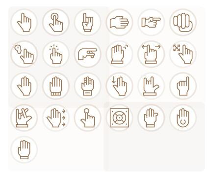 Regular Line Pixel Aligned Icons from Cursor Set with 25 128x128 Icons vector