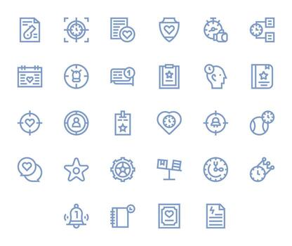 28 256x256 píxel alineado íconos para prioridad en negrita línea tema vector