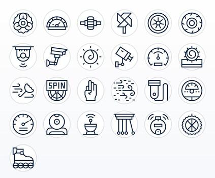 25 Regular Line Icons for Motion in crisp Retina Ready Grid Fitted resolution vector