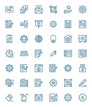 42 Retina Ready Regular Line Icons optimized for Modify Editable display vector