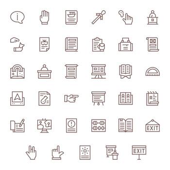 Regular Line Style Instruction Icons with 35 Retina Ready Display Perfect Designs vector