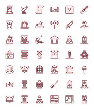 histórico icono repositorio conteniendo 42 regular línea retina Listo píxel optimizado gráficos vector