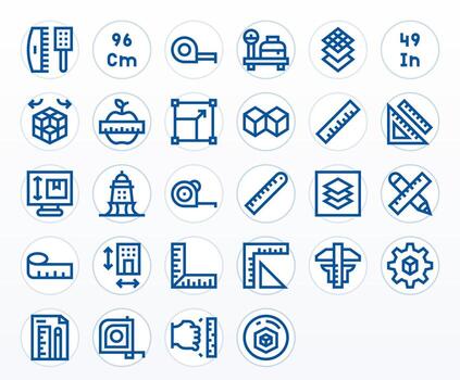 28 Bold Line Pixel Optimized Vectors for Dimension Theme