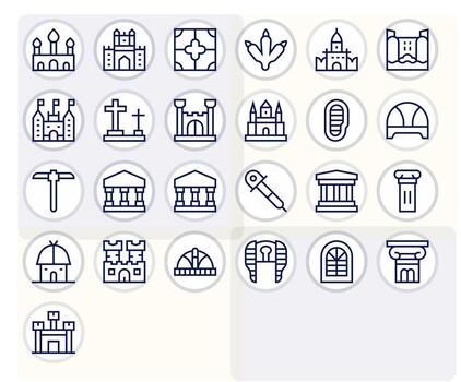 25 Display Perfect 256x256 Icons for Stone in elegant Regular Line design vector