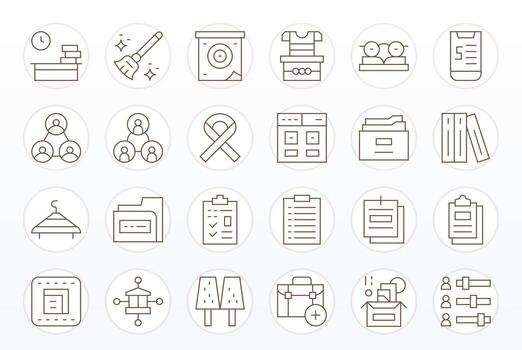 organización icono caja de herramientas presentando 24 monitor Perfecto alto resolución Delgado línea elementos vector