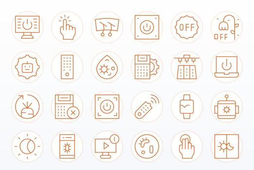 función exclusivo conjunto presentando 24 Delgado línea píxel optimizado 64 x 64 íconos vector