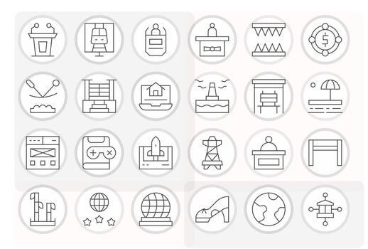 24 Thin Line Display Perfect Vectors for Platform Theme