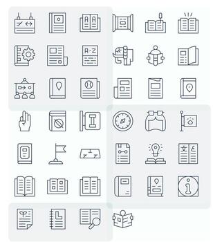 40 Thin Line Icons designed for Guide in High Resolution Pixel Optimized format vector
