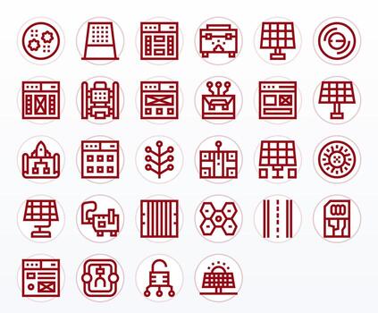 28 negrita línea píxel alineado íconos hecho a mano para módulo 64 x 64 aplicaciones vector