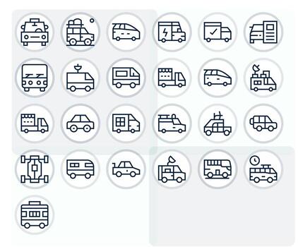 25 Regular Line Pixel Aligned Icons crafted for Van 128x128 applications vector