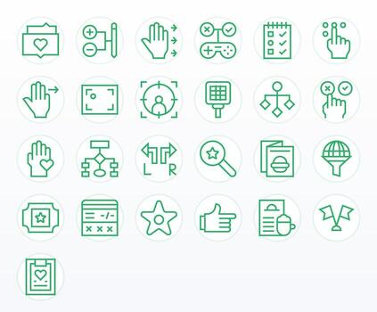 25 retina Listo regular línea íconos optimizado para selección monitor Perfecto monitor vector