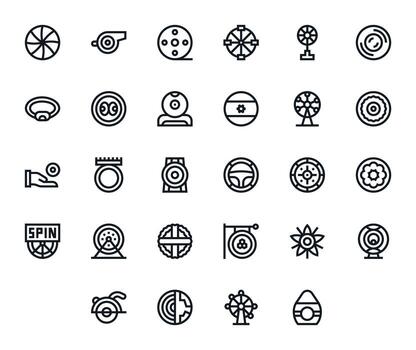 circular exhaustivo haz con 28 píxel optimizado negrita línea alto resolución íconos vector