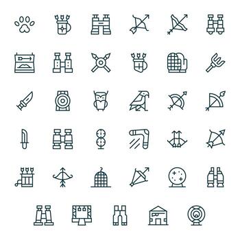 35 Regular Line Pixel Optimized Vectors for Hunting Theme